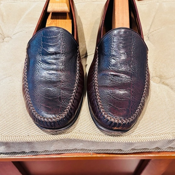 Men\'s Leather Loafers - Burgundy main image 12